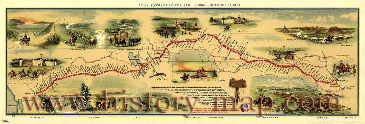 map of pony express stations